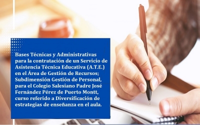 Bases Técnicas y Administrativas para la contratación de un Servicio de curso referido a Diversificación de estrategias de enseñanza en el aula.